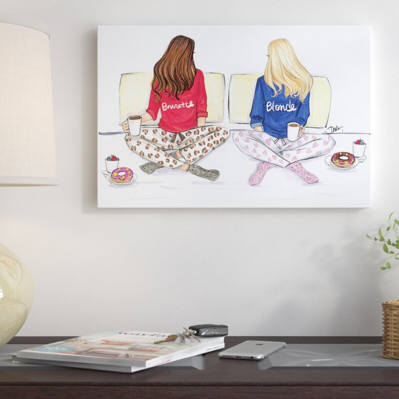 East Urban Home Blonde And Brunette By Rongrong Devoe Wrapped Canvas Gallery Wrapped Canvas 